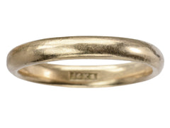 thumbnail of An antique rounded rosy-yellow 14k gold wedding band, shown on white background. A "14K" mark is visible inside.