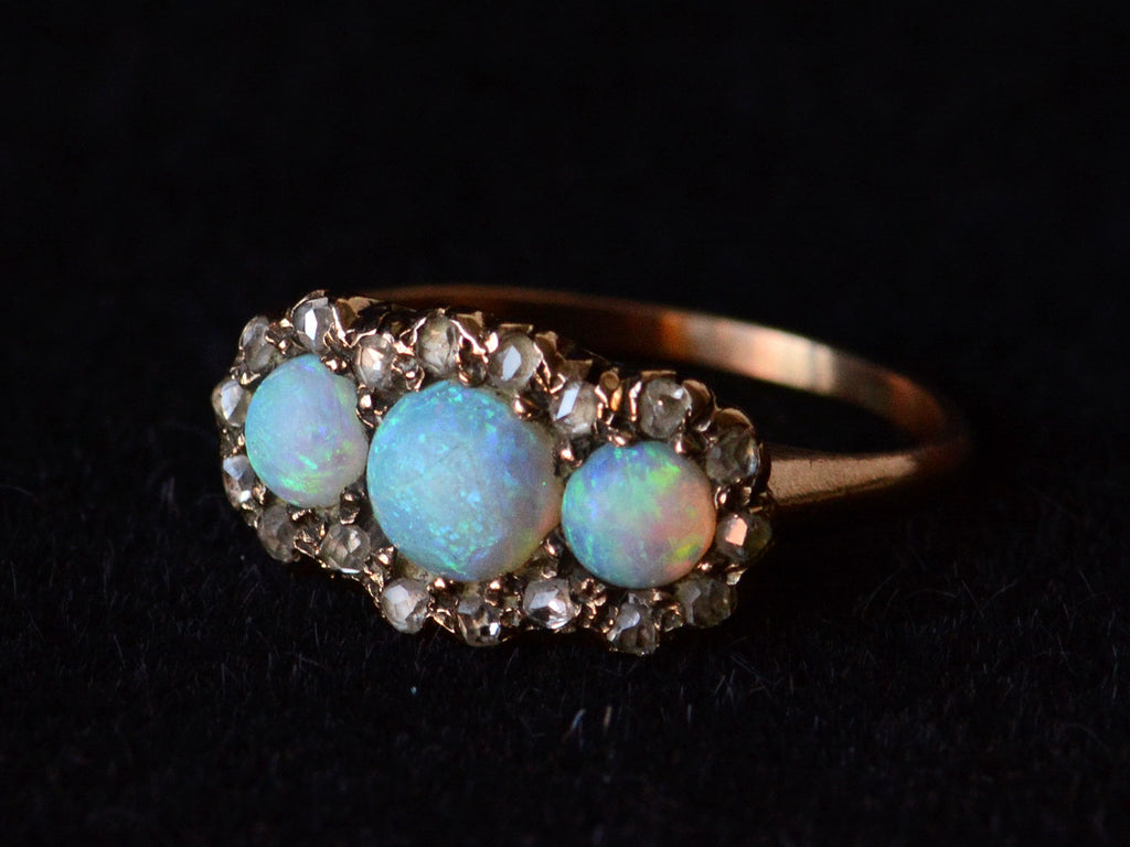 c1890 Opal & Diamond Ring (side view)