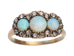 c1890 Opal & Diamond Ring (on white background)