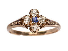 thumbnail of c1890 Sapphire & Diamond Ring in Rose Gold (on white background)