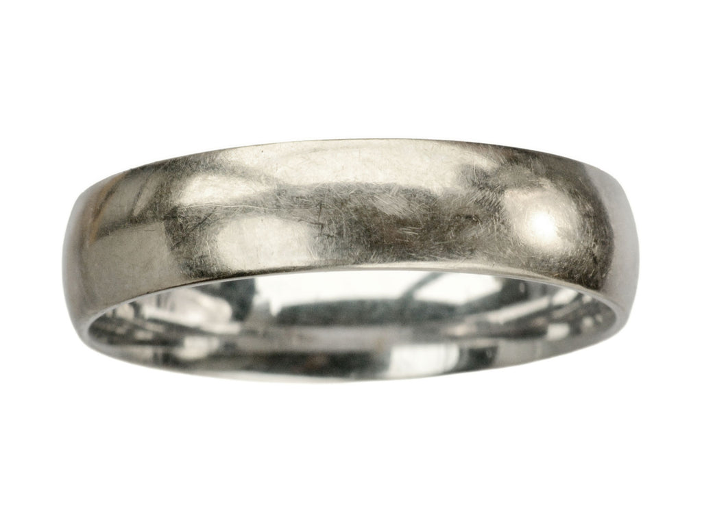 c1990 Men's Wide Flat White Gold Band (shown on white background)