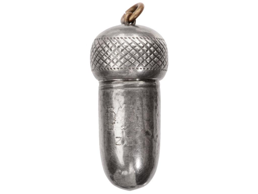 c1900 Silver Acorn Pendant (on white background)
