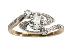 c1900 Nouveau Diamond Ring (on white background)