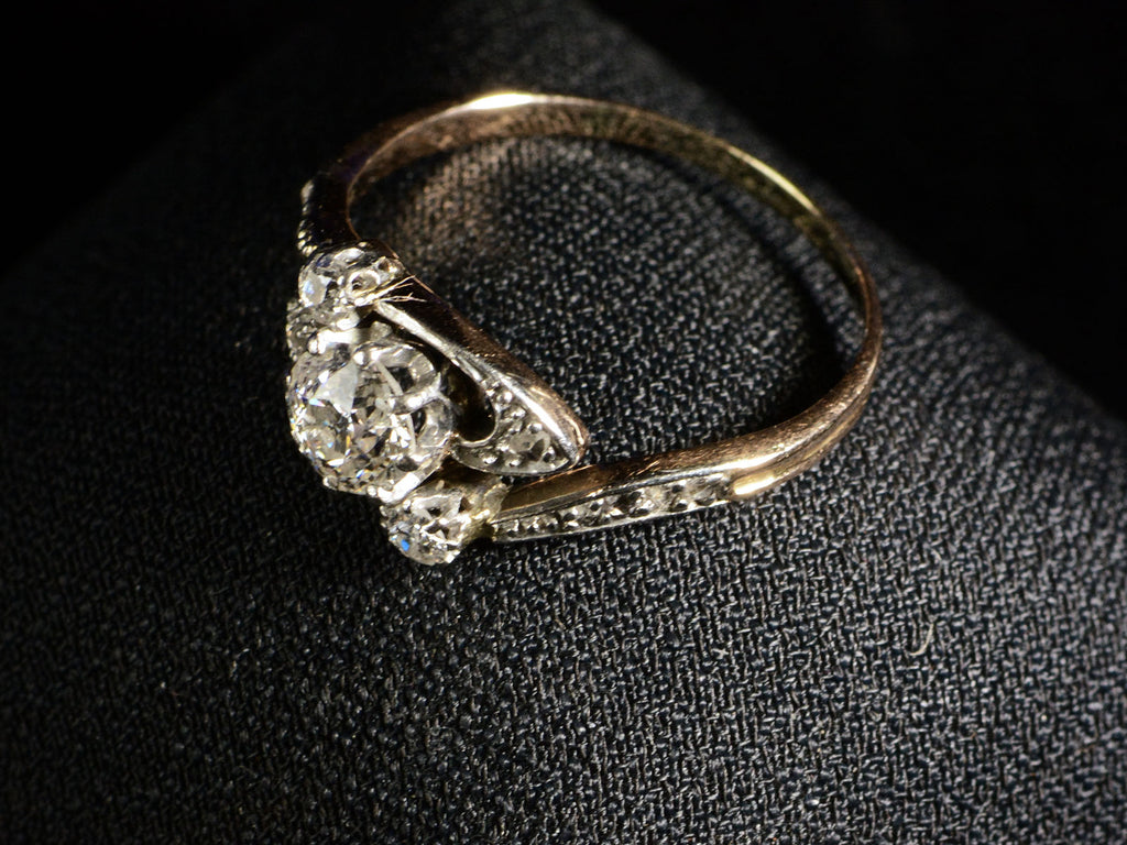c1900 Nouveau Diamond Ring (on black background)