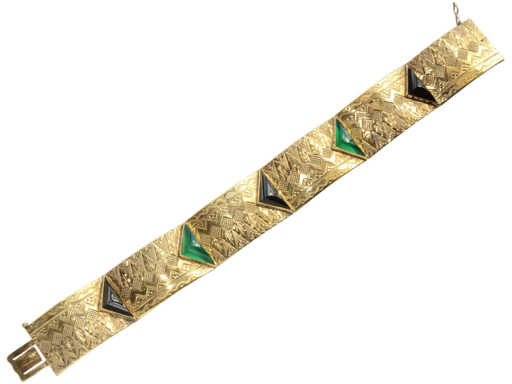 c1920 Austrian Deco Bracelet (profile view on white background)