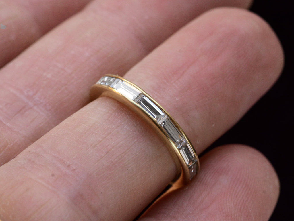 c1970 Baguette Eternity Band (on finger for scale)