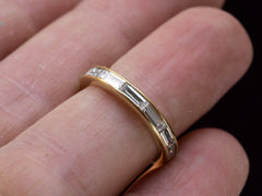 thumbnail of c1970 Baguette Eternity Band (on finger for scale)