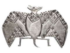 thumbnail of c1980 Silver Bat Brooch on white background