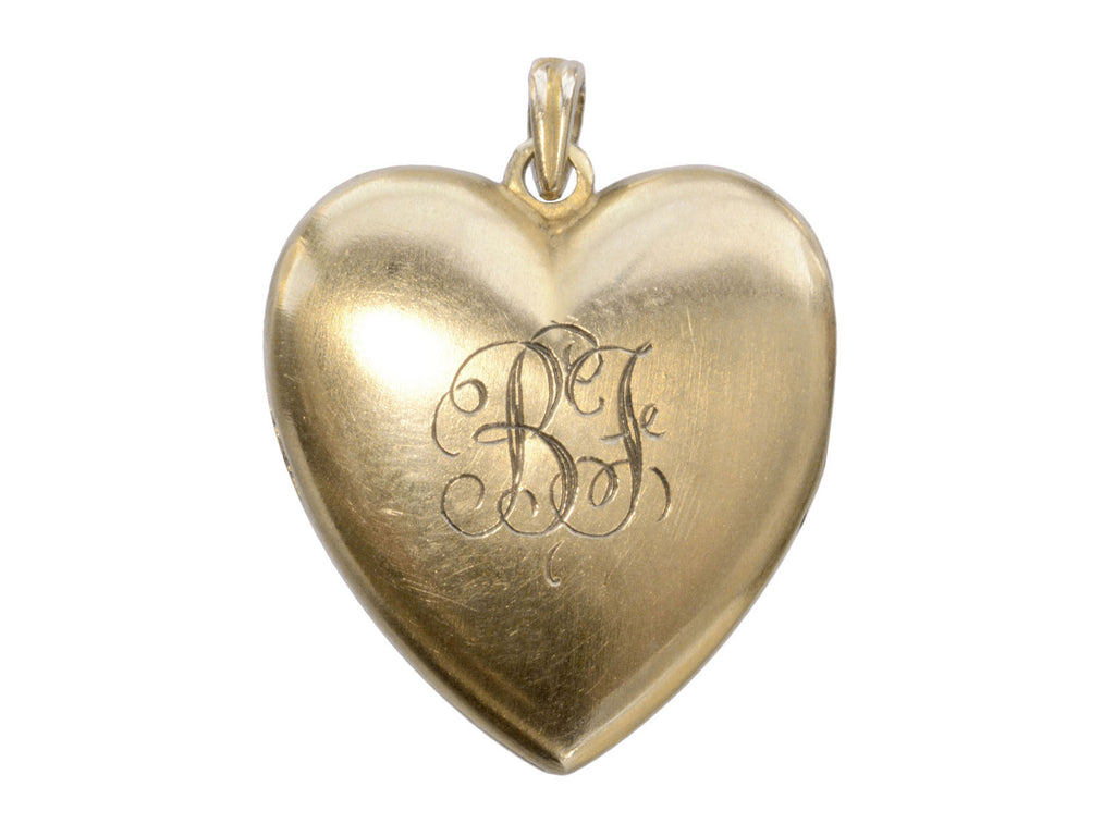 c1900 "BF" Heart Shaped Locket