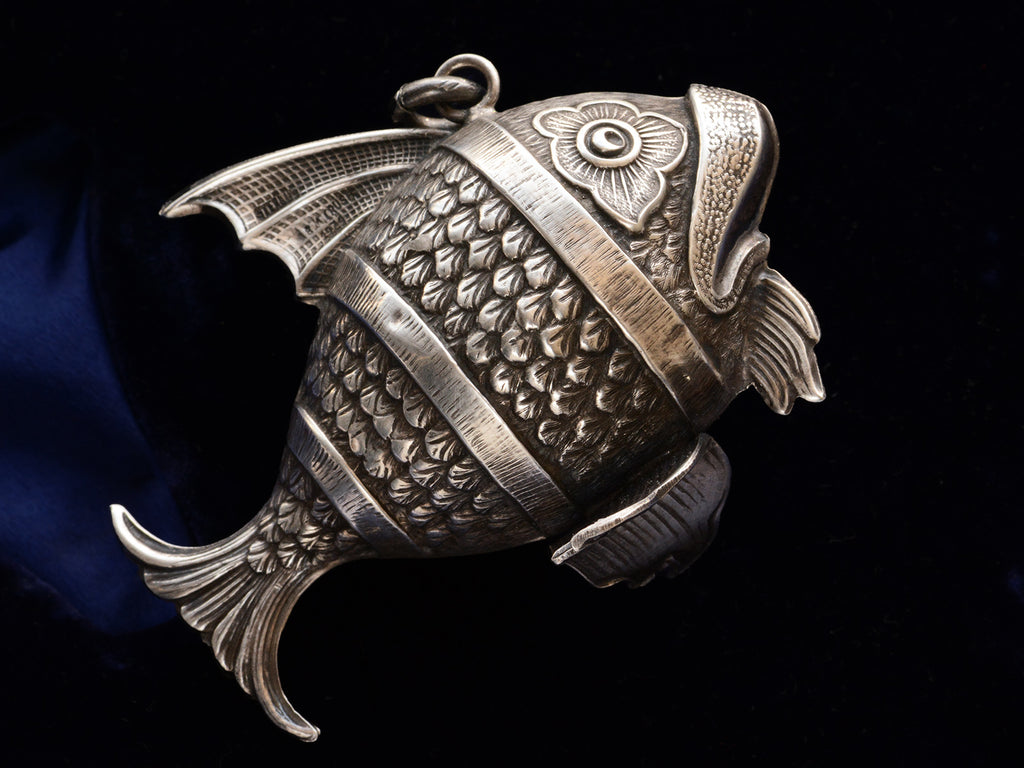 c1960 Massive Fish Pendant (on dark blue background)