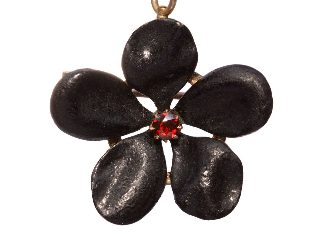 c1890 Black Flower Brooch
