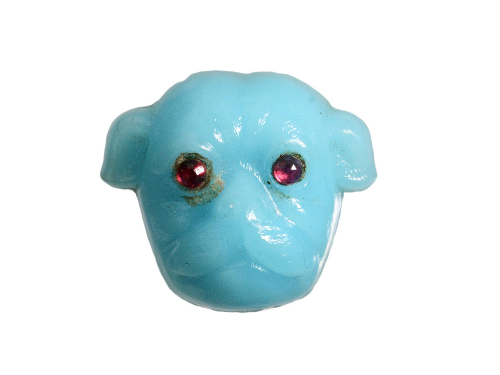 c1890 Victorian Glass Bulldog (on white background)