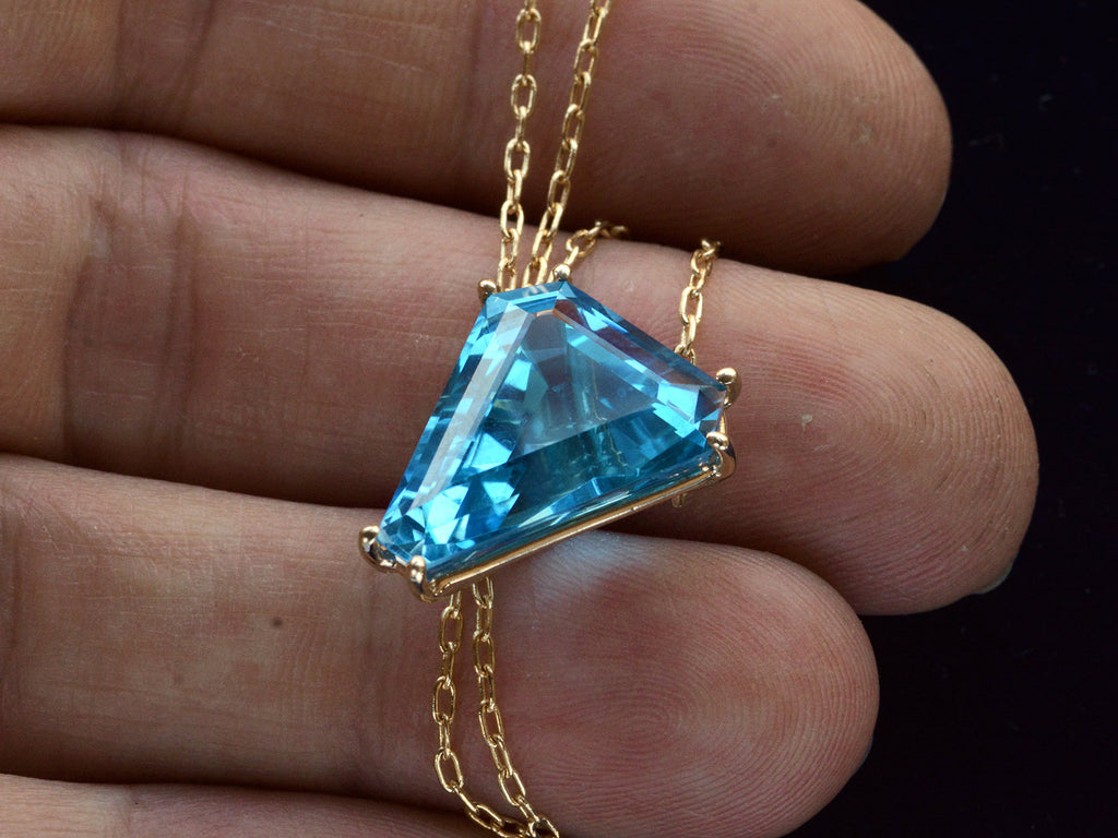 c1980 Blue Topaz Pendant (on hand for scale)