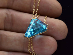 thumbnail of c1980 Blue Topaz Pendant (on hand for scale)