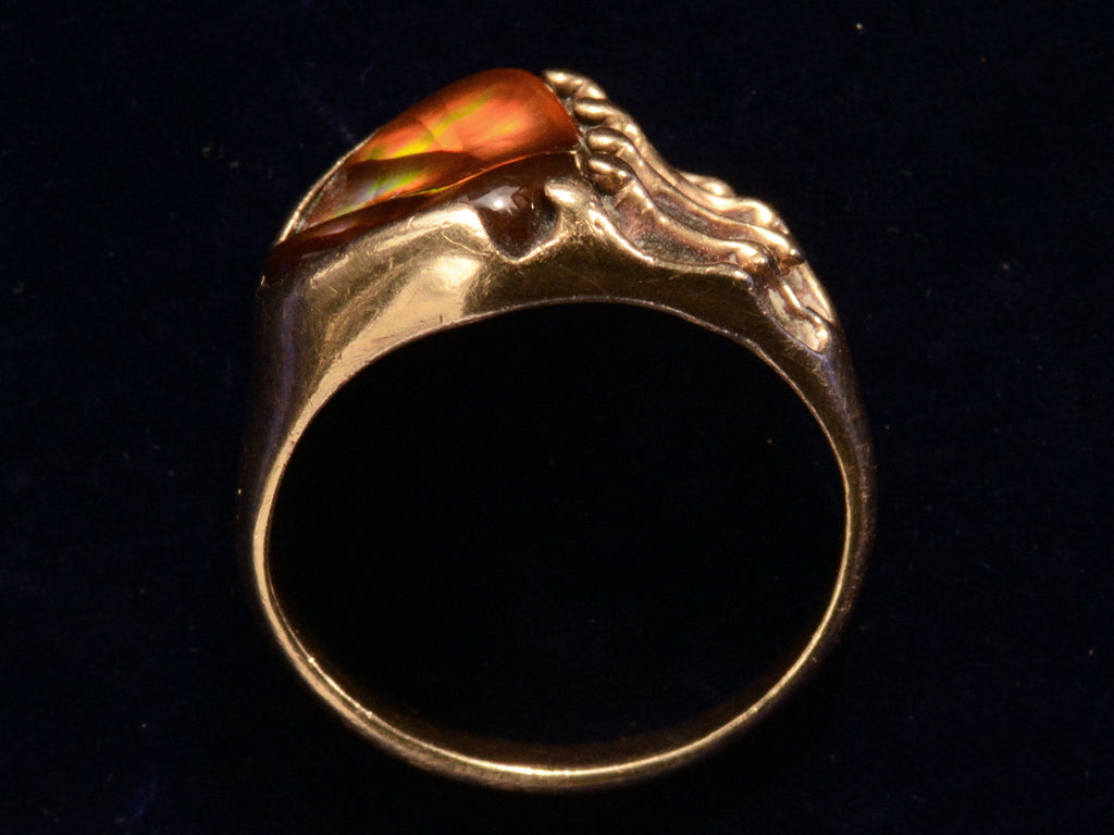 c1970 Brown Opal Ring (side profile on black background)