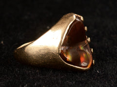 thumbnail of c1970 Brown Opal Ring (left side detail on black background)