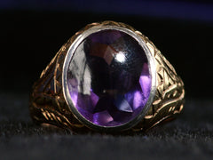 thumbnail of c1920 Amethyst Signet Ring (on black background)
