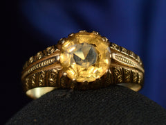 thumbnail of c1940 Portuguese Citrine Ring in Yellow Gold (shown on dark blue background)