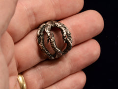 thumbnail of Vintage Silver Bird Claw Ring (on finger for scale)