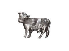 thumbnail of c1980 Tiny Silver Cow Brooch (on white background)