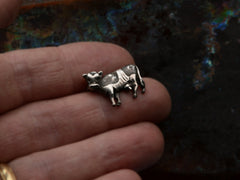 thumbnail of c1980 Tiny Silver Cow Brooch (on hand)