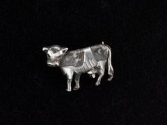 thumbnail of c1980 Tiny Silver Cow Brooch (on black background)