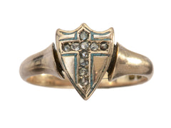 thumbnail of c1890 Diamond Cross Ring in Rose Gold (shown on white background)