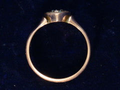 thumbnail of Side profile of c1890 Diamond Cross Ring in Rose Gold (shown on dark blue background)