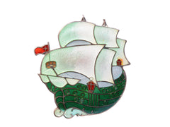 thumbnail of c1930 Enamel Ship Brooch (on white background)