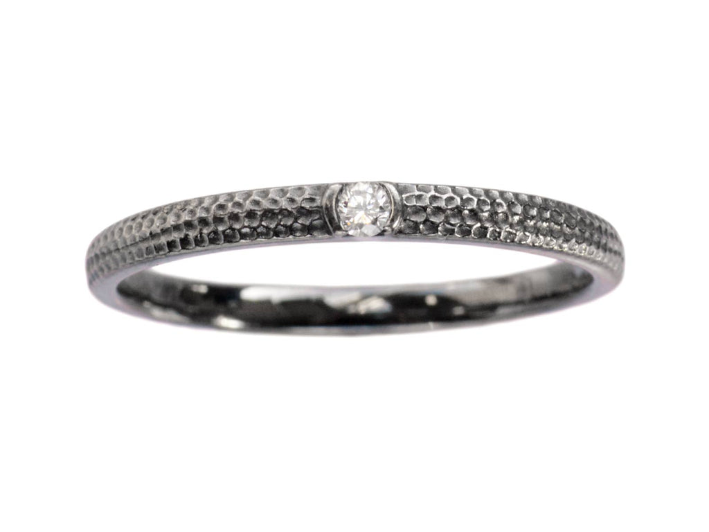 De Beers Talisman Blacked Gold Diamond Band (shown on white background)