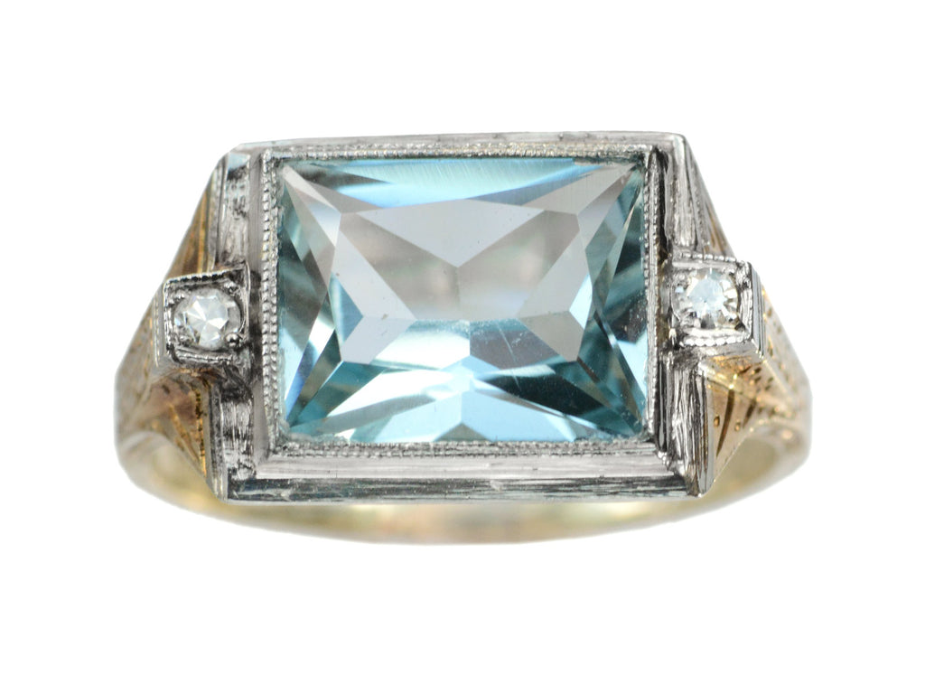 c1930 Aquamarine Ring (on white background)