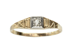 thumbnail of c1920 Art Deco 0.10ct Yellow and White Gold Engagement Ring (on white background)