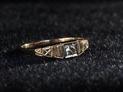 thumbnail of Left angle view of c1920 Art Deco 0.10ct Yellow and White Gold Engagement Ring (on black background)