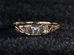 thumbnail of Front view of c1920 Art Deco 0.10ct Yellow and White Gold Engagement Ring (on black background)