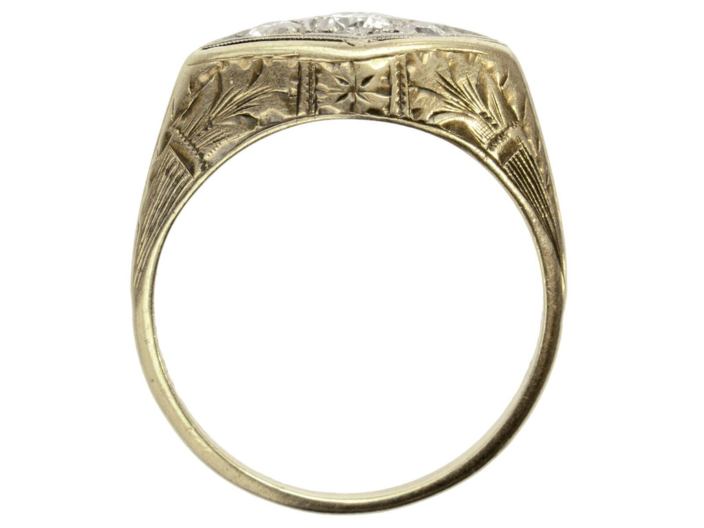 c1920 Deco Lozenge Ring (profile view on white background)