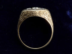 thumbnail of c1920 Deco Lozenge Ring (profile view on black background)