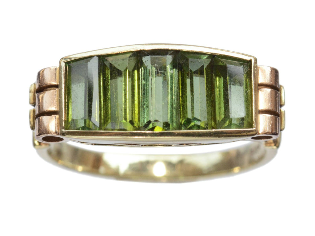 c1935 Deco Tourmaline Ring (on white background)