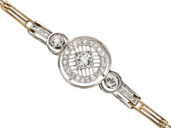 thumbnail of c1920 Deco Diamond Bracelet (detail on white backround)