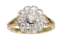 thumbnail of c1920 Diamond Cluster Ring, 18K Yellow Gold and Platinum (shown on white background)