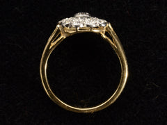 thumbnail of Side profile of c1920 Diamond Cluster Ring, 18K Yellow Gold and Platinum (shown on black background)