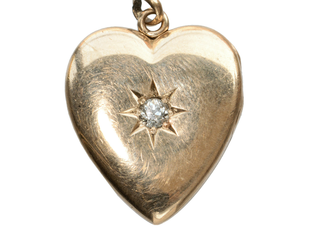 c1890 Diamond Heart Locket (on white background)