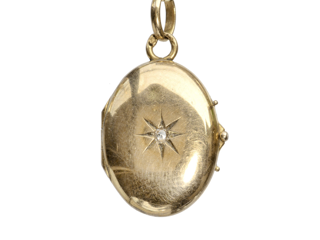 c1900 Small Diamond Locket (on white background)
