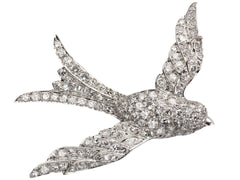 thumbnail of Vintage c1950 diamond-studded bird-shaped brooch on a white background