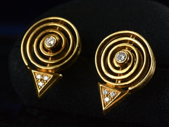 thumbnail of c1970 Diamond Spiral Earrings (side view)