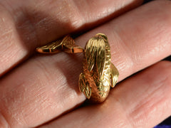 thumbnail of c1960 Mythical Dolphin Ring (on finger for scale)