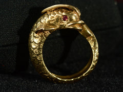 thumbnail of c1960 Mythical Dolphin Ring (profile view)