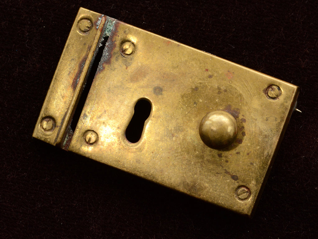 c1940 Door Lock Brooch (on black background)