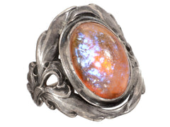 thumbnail of Left side view of c1910 Dragon's Breath Ring (on white background)