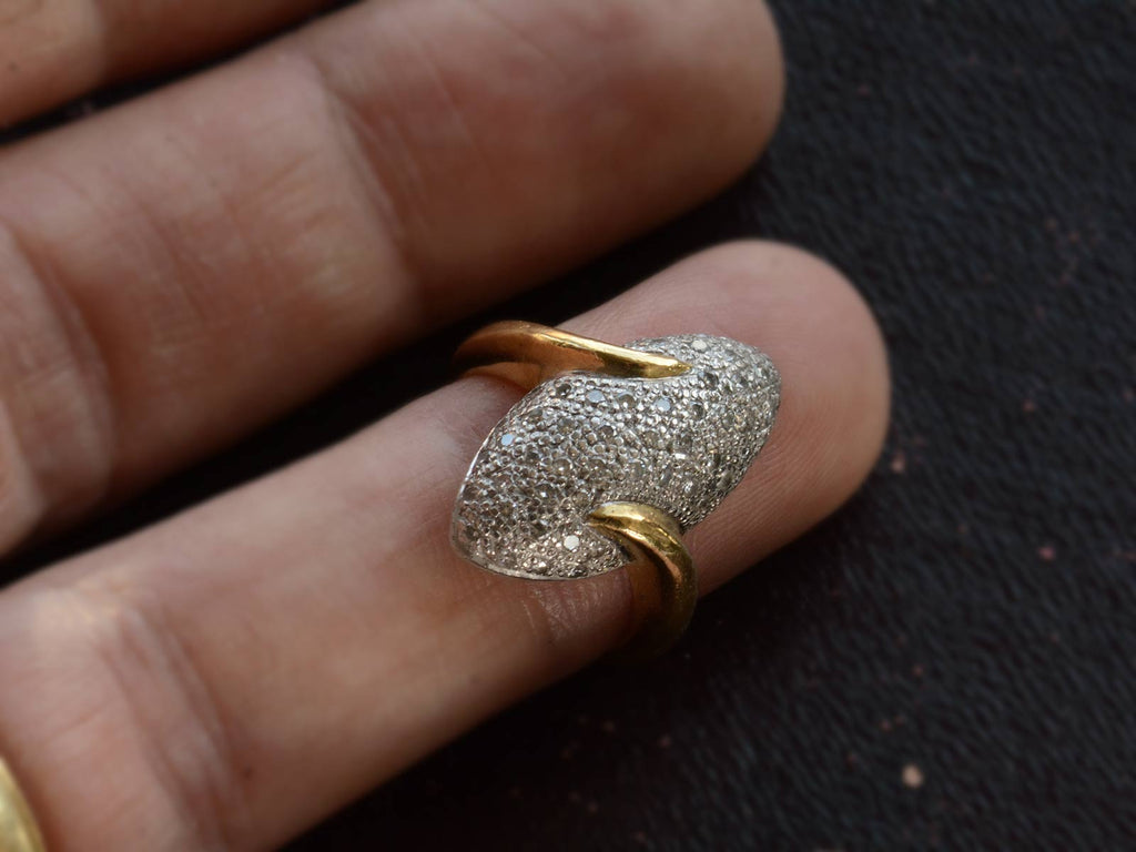  c1990 Diamond Egg Ring (shown on finger for scale)