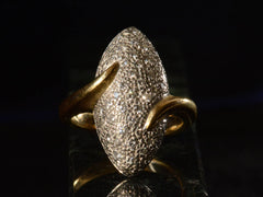 thumbnail of Front view of c1990 Diamond Egg Ring (shown on dark background)